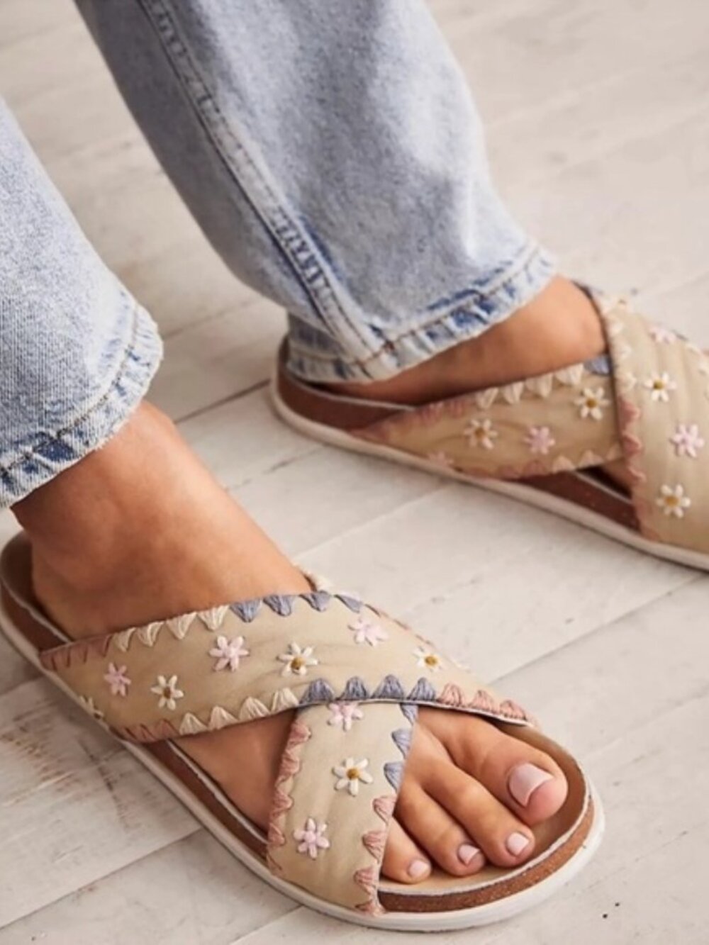 Free People Wildflowers Slide Sandals
